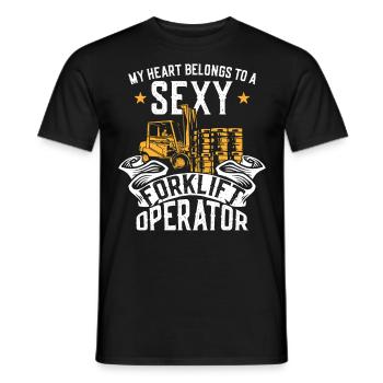 Certified Forklift Truck Operator - Men's T-Shirt - black - Front - AI Model Male 178 light (178cm)