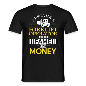 Certified Forklift Truck Operator - Men's T-Shirt - black - Front - AI Model Male 178 light (178cm)