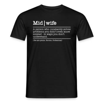Profession de sage-femme Définition Sage-femme Merci - T-shirt homme - noir - Devant - AI Model Male 178 light (178cm)