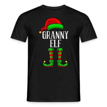 Grand-mère elfe de Noël grand-mère drôle d’elfe - T-shirt homme - noir - Devant - AI Model Male 178 light (178cm)
