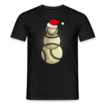 Baseball Snowman Baseball Player Baseball - Men's T-Shirt - black - Front - AI Model Male 178 light (178cm)