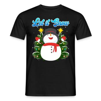 Let it Snow Snowman Noël - T-shirt homme - noir - Devant - AI Model Male 178 light (178cm)