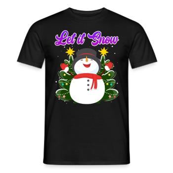 Let it Snow Snowman Noël - T-shirt homme - noir - Devant - AI Model Male 178 light (178cm)