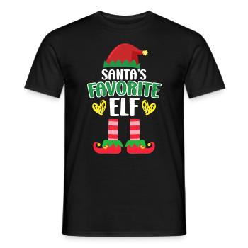 Santa's favorite elf Nicholas - Men's T-Shirt - black - Front - AI Model Male 178 light (178cm)