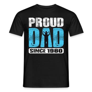 Proud Dad Since 1980 - Männer T-Shirt - Schwarz - Vorne - AI Model Male 178 light (178cm)