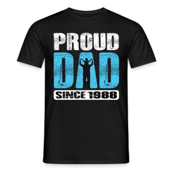 Fier papa depuis 1988 - T-shirt homme - noir - Devant - AI Model Male 178 light (178cm)