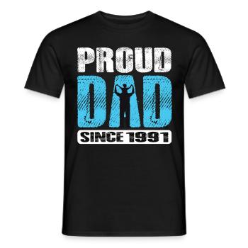 Proud Dad Since 1991 - Men's T-Shirt - black - Front - AI Model Male 178 light (178cm)