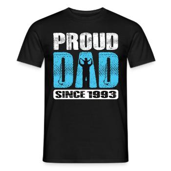 Proud Dad Since 1993 - Men's T-Shirt - black - Front - AI Model Male 178 light (178cm)