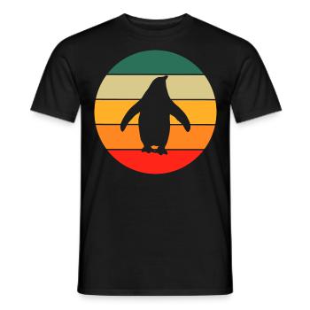 Pingouin rétro - T-shirt homme - noir - Devant - AI Model Male 178 light (178cm)