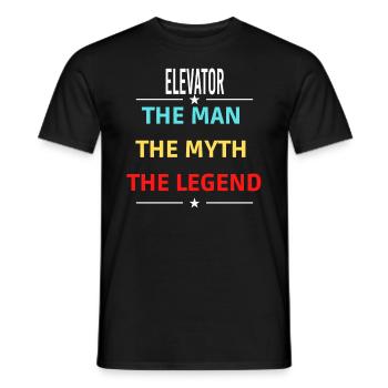 The Man The Myth The Legend ELEVATOR - Men's T-Shirt - black - Front - AI Model Male 178 light (178cm)