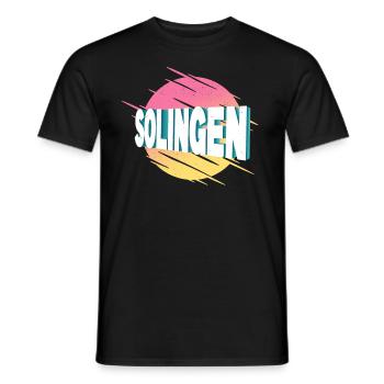 Solingen Germany City Font Vintage Retro - Men's T-Shirt - black - Front - AI Model Male 178 light (178cm)