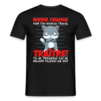 Départ collègue travail nouvel emploi bonne chance - T-shirt homme - noir - Devant - AI Model Male 178 light (178cm)