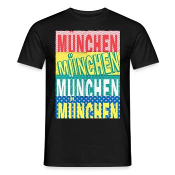 Munich Allemagne City Font Skyline - T-shirt homme - noir - Devant - AI Model Male 178 light (178cm)