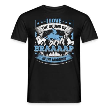 I Love The Sound Of Braaaap Snowmobile Riding - Men's T-Shirt - black - Front - AI Model Male 178 light (178cm)