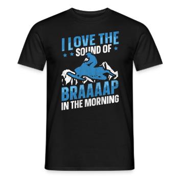 I Love The Sound Of Braaaap Snowmobile Riding - Men's T-Shirt - black - Front - AI Model Male 178 light (178cm)