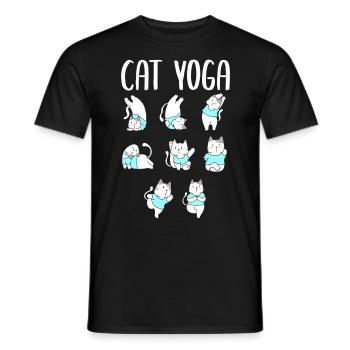 Cat Yoga For Yoga Lover - Men's T-Shirt - black - Front - AI Model Male 178 light (178cm)