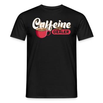 Funny Caffeine Dealer For Barista - Men's T-Shirt - black - Front - AI Model Male 178 light (178cm)