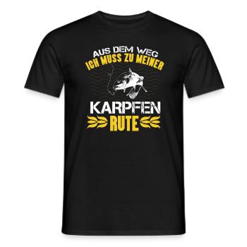 Karpfen angeln Angelshirt Geschenk Angelliebe - Männer T-Shirt - Schwarz - Vorne - AI Model Male 178 light (178cm)