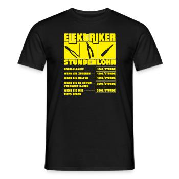 Lustiges Elektriker Shirt Stundenlohn Geschenk - Männer T-Shirt - Schwarz - Vorne - AI Model Male 178 light (178cm)
