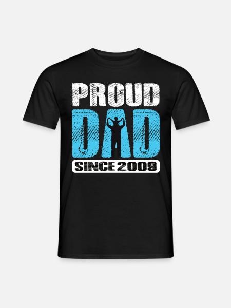 Proud Dad Since 2009 - Men's T-Shirt - black