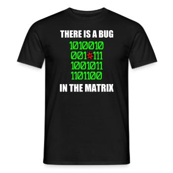 There is a bug in matrix ladybug pun, binary - Men's T-Shirt - black - Front - AI Model Male 178 light (178cm)