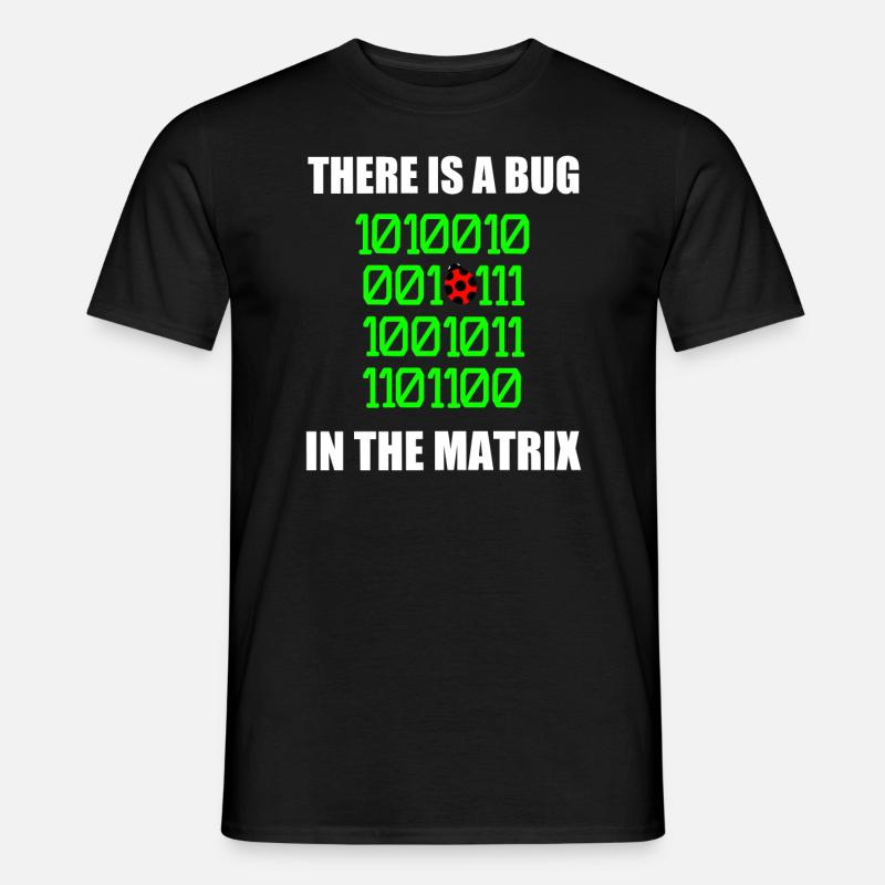 Il y a un bug dans la matrice coccinelle jeu de mots, binaire - T-shirt homme - noir