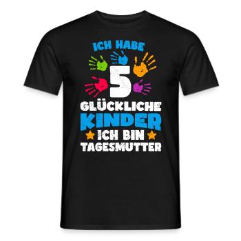 J’ai 5 enfants heureux, je suis assistante maternelle - T-shirt homme - noir - Devant - AI Model Male 178 light (178cm)