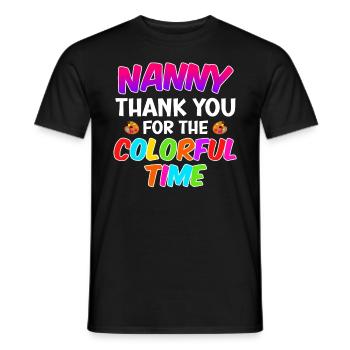Merci pour le temps coloré meilleure assistante maternelle - T-shirt homme - noir - Devant - AI Model Male 178 light (178cm)
