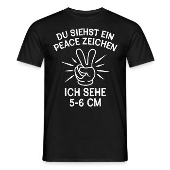 Du siehst ein Peace ich sehe 5-6 cm Hebamme - Männer T-Shirt - Schwarz - Vorne - AI Model Male 178 light (178cm)