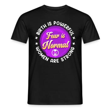 La naissance est énorme peur est sage-femme normale - T-shirt homme - noir - Devant - AI Model Male 178 light (178cm)