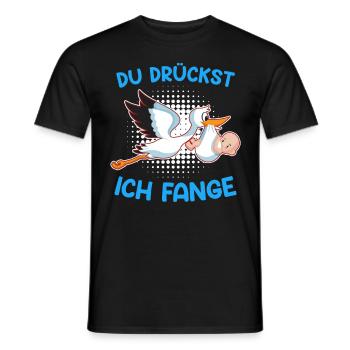 Du drückst ich fange Ich bin eine Hebamme - Männer T-Shirt - Schwarz - Vorne - AI Model Male 178 light (178cm)