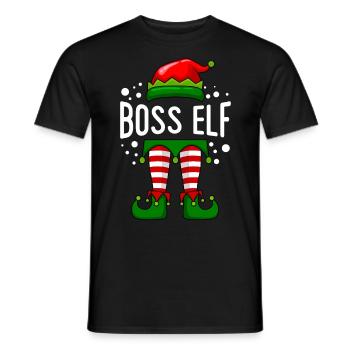 Chef Elfe Boss Papa Vater Weihnachten Familien - Männer T-Shirt - Schwarz - Vorne - AI Model Male 178 light (178cm)