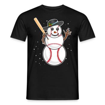 Baseball Schneemann Baseball Spieler Baseballer - Männer T-Shirt - Schwarz - Vorne - AI Model Male 178 light (178cm)