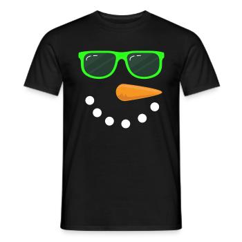 Snowman Face Sunglasses Snowman Costume - Men's T-Shirt - black - Front - AI Model Male 178 light (178cm)