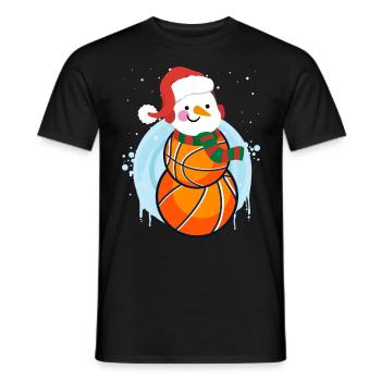Basketball Player Snowman Basketball Player - Men's T-Shirt - black - Front - AI Model Male 178 light (178cm)