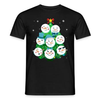 Tannenbaum Snowmies Schneemann - Männer T-Shirt - Schwarz - Vorne - AI Model Male 178 light (178cm)