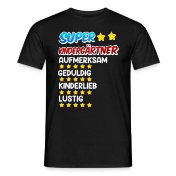 Definition eines Super Kindergärtner - Männer T-Shirt - Schwarz - Vorne - AI Model Male 178 light (178cm)