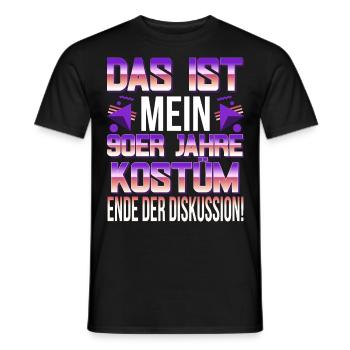 90er Jahre Outfit Kostüm Party Mottoparty Herren - Männer T-Shirt - Schwarz - Vorne - AI Model Male 178 light (178cm)