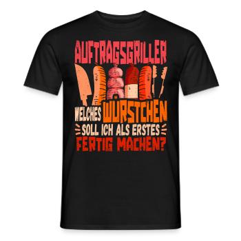 Auftragsgriller Grillen Barbecue Bbq Grillmeister - Männer T-Shirt - Schwarz - Vorne - AI Model Male 178 light (178cm)