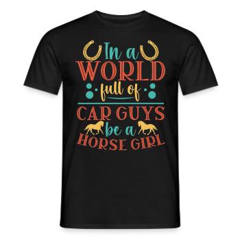 Pferd Reiterin Pferdeliebhaberin Pferdemädchen - Männer T-Shirt - Schwarz - Vorne - AI Model Male 178 light (178cm)