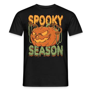 Creepy Pumpkin Halloween - Men's T-Shirt - black - Front - AI Model Male 178 light (178cm)