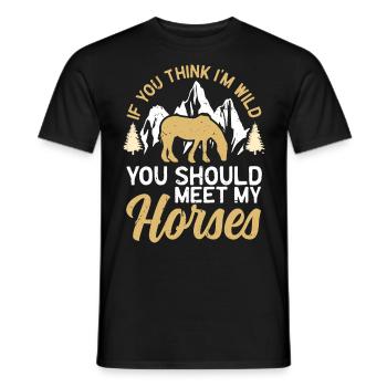 Pferd Reiterin Pferdeliebhaberin Reiter - Männer T-Shirt - Schwarz - Vorne - AI Model Male 178 light (178cm)