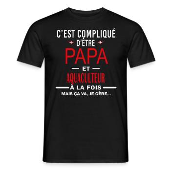 papa Et AQUACULTEUR cadeau citation - T-shirt homme - noir - Devant - AI Model Male 178 light (178cm)