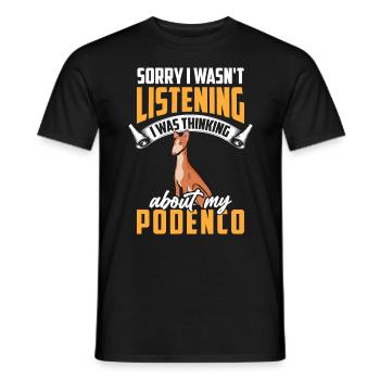 Podenco was distracted Spanish Podenco - Men's T-Shirt - black - Front - AI Model Male 178 light (178cm)