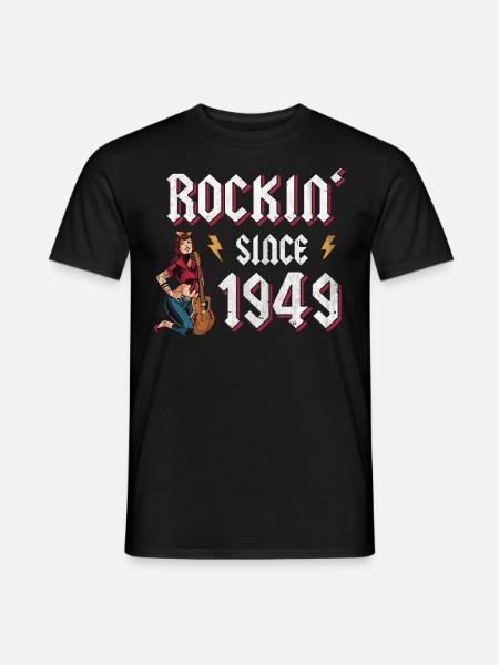 Rockin Since 1949 Rockmusik Fan 73. Geburtstag - Männer T-Shirt - Schwarz