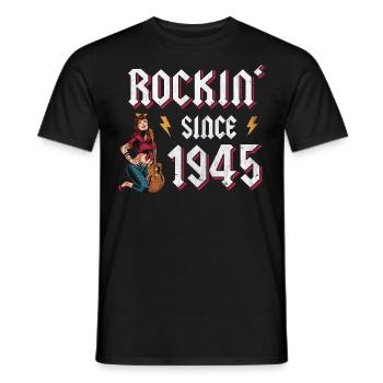Rockin depuis 1945 Fan de musique rock 77e anniversaire - T-shirt homme - noir - Devant - AI Model Male 178 light (178cm)
