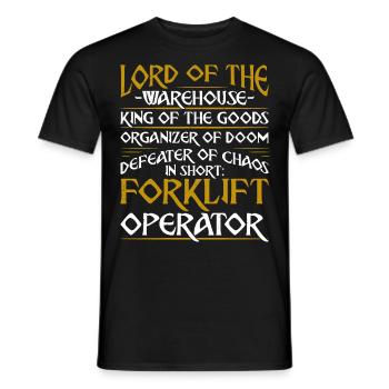 Certified Forklift Truck Operator - Men's T-Shirt - black - Front - AI Model Male 178 light (178cm)