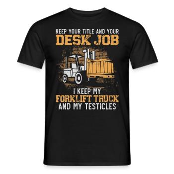 Certified Forklift Truck Operator - Men's T-Shirt - black - Front - AI Model Male 178 light (178cm)