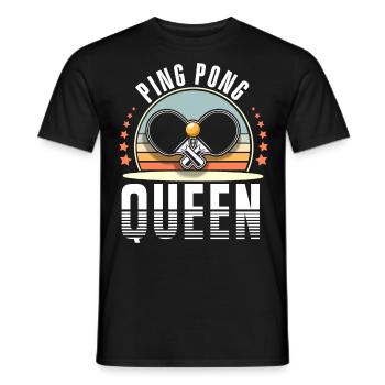 Ping Pong Queen Table Tennis - Men's T-Shirt - black - Front - AI Model Male 178 light (178cm)