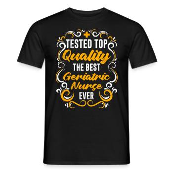 Testé de qualité supérieure la meilleure infirmière gériatrique - T-shirt homme - noir - Devant - AI Model Male 178 light (178cm)